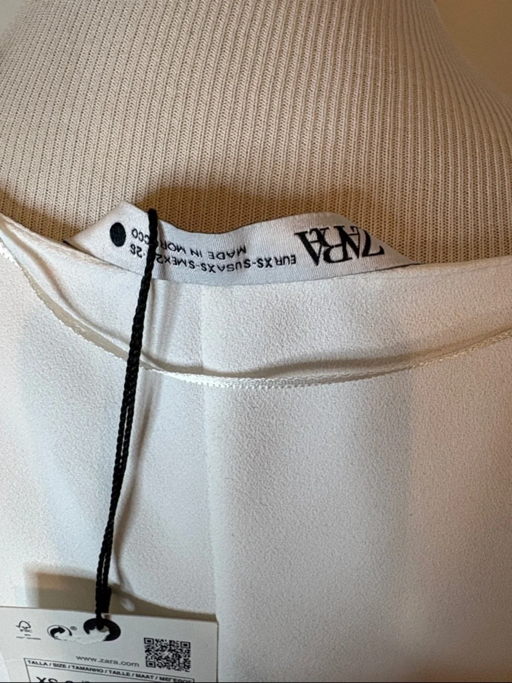 NWT Zara White Draped High-Low Tunic Caftan - Picture 4 of 7